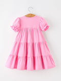 Christmas Santa Embroidery Girls Dress Ruffle Sleeve - 2