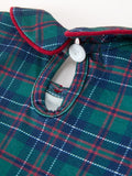 Christmas Baby Boys Plaid Smocked Peter Pan Collar Bubble Romper - 4
