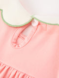 Christmas Girls Pink Christmas Tree Embroidered Ruffle Dress - 5