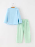 Christmas Boys Christmas Tree Embroidered Long Sleeve Top & Pants Set - 2