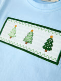Christmas Boys Christmas Tree Embroidered Long Sleeve Top & Pants Set - 4