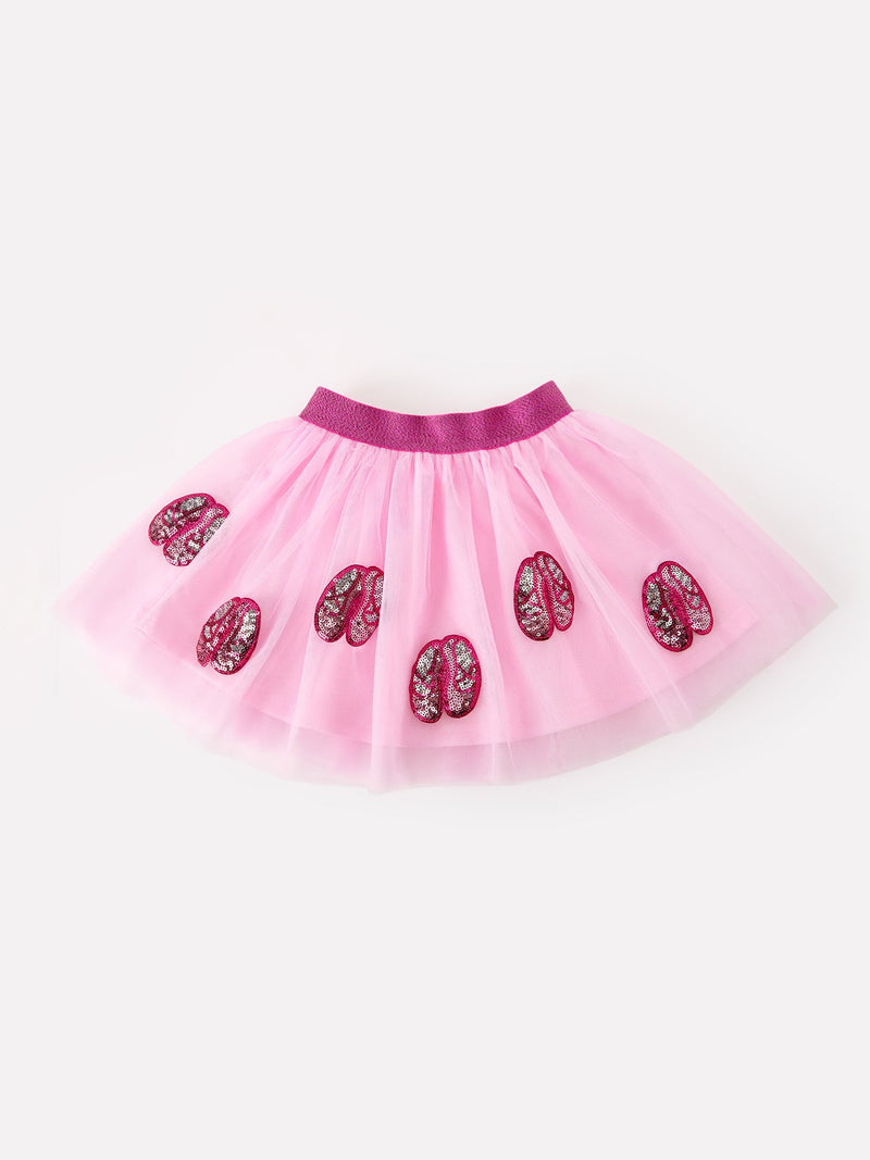 FALL Girls Pink Sequin Ballet Slipper Tulle Tutu Skirt - 1