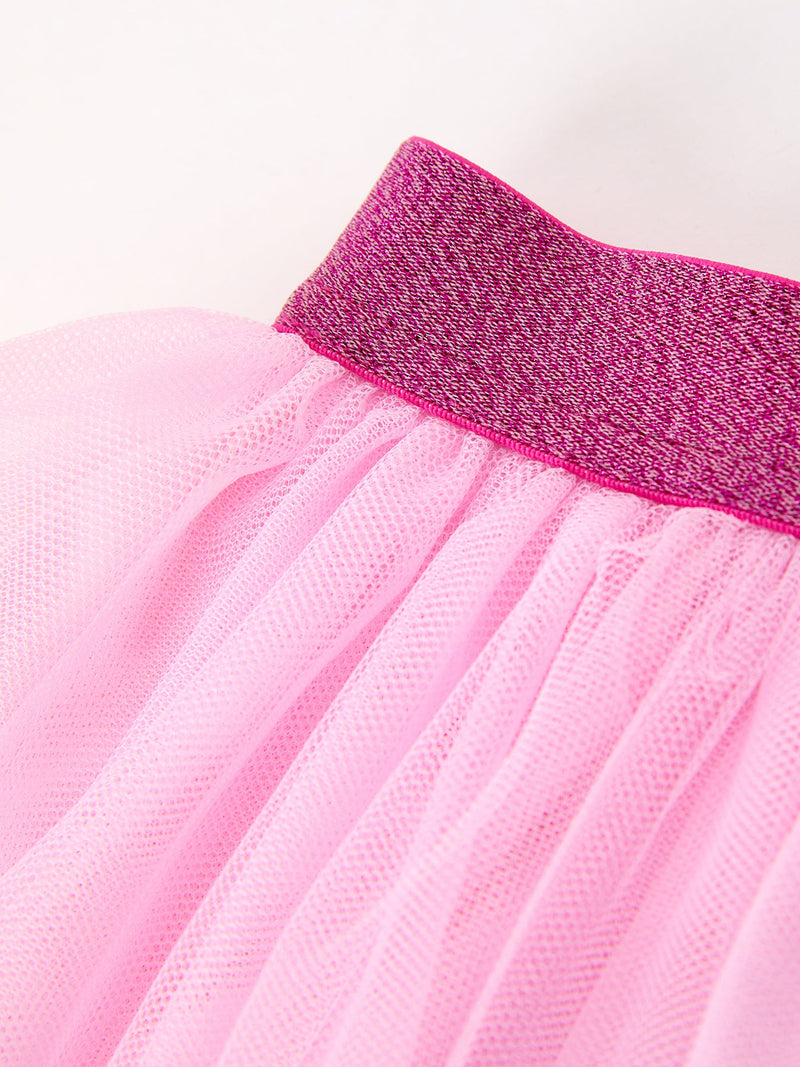 FALL Girls Pink Sequin Ballet Slipper Tulle Tutu Skirt - 3
