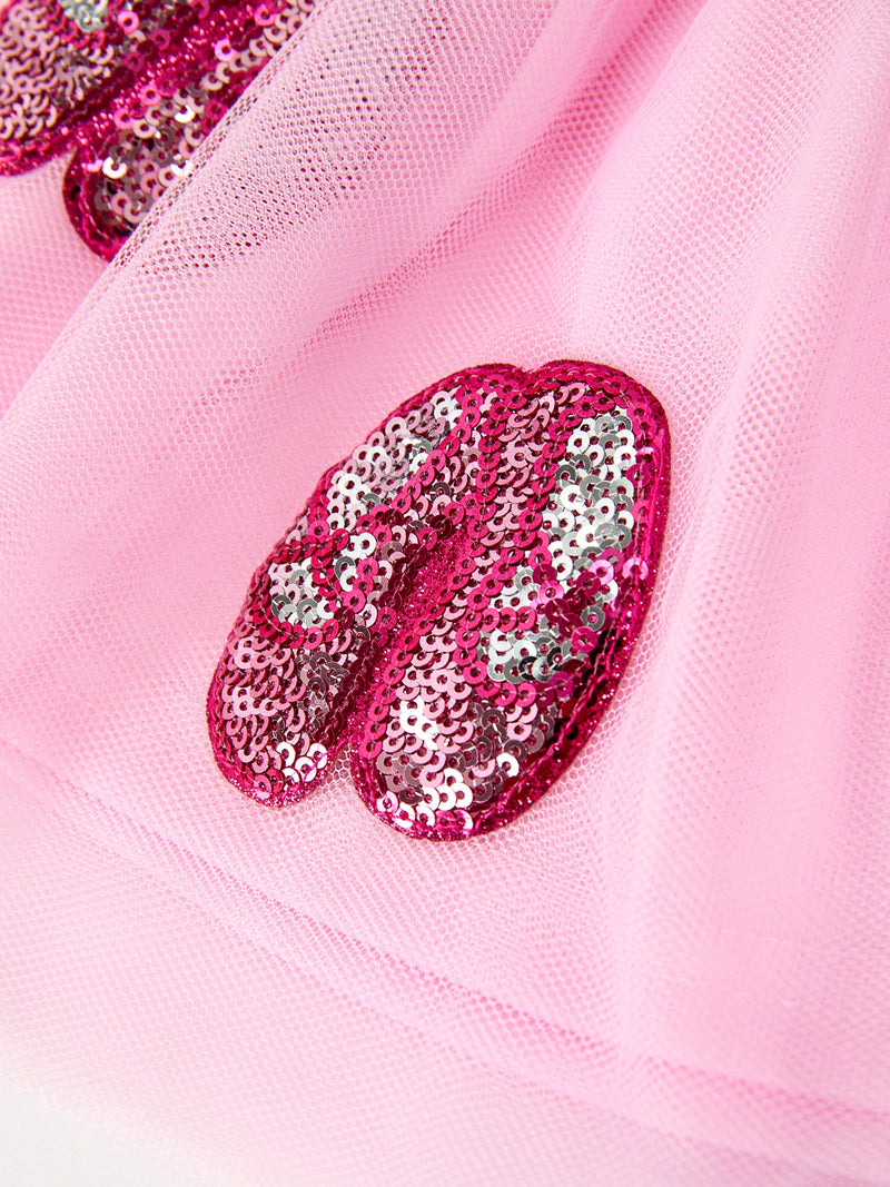 FALL Girls Pink Sequin Ballet Slipper Tulle Tutu Skirt - 4
