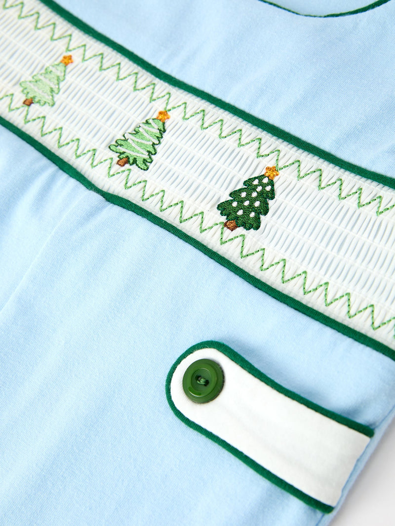 Christmas Boys Blue Christmas Tree Embroidered JonJon - 4