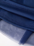 FALL Girls Navy Fox Sequin Tulle Tutu Skirt - 5