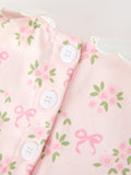 FALL Baby Girls Pink Floral Embroidered Collar Smocked Romper - 5