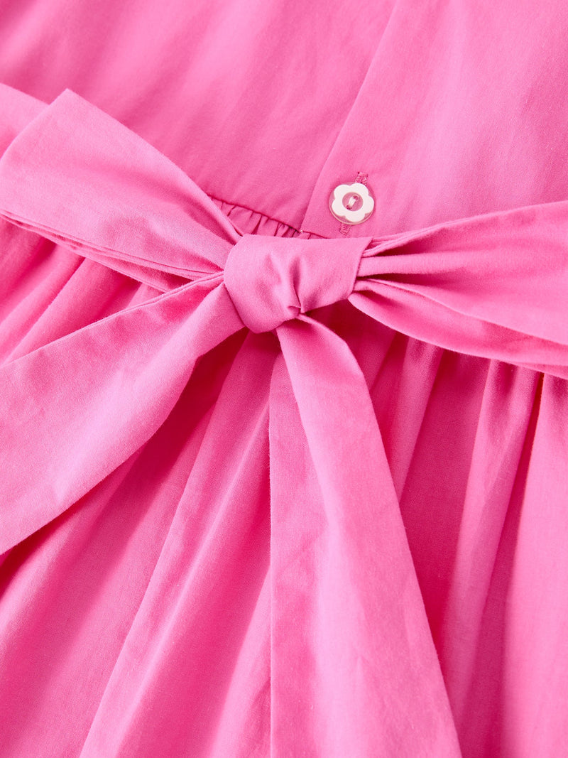 FALL Girls Hot Pink Floral Embroidered Smocked Dress - 4