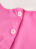 FALL Girls Hot Pink Floral Smocked Bow Bubble Romper - 5