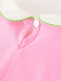 Baby Girls Christmas Pink Bow Christmas Tree Top & Bloomer Set - 4