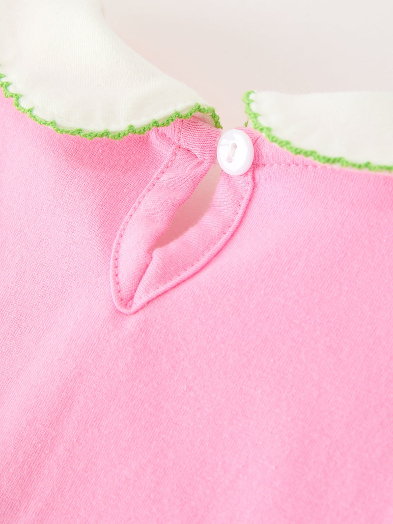 Baby Girls Christmas Pink Bow Christmas Tree Top & Bloomer Set - 4