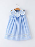 Blue Peter Pan Collar Christening Girls Dress - 1