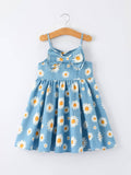 Spring Daisy Blue Denim Dress - 1
