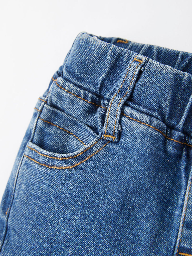 Girls Blue Denim Bell Denim Pants - 2