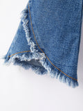 Girls Blue Denim Bell Denim Pants - 4