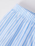 "I ❤ MOMMY" Embroidery Smocking Baby Boys Striped Shorts Set - 3