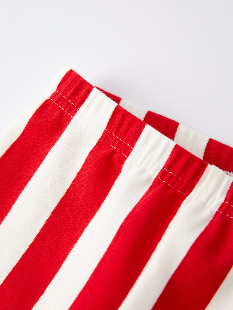 Christmas “MERRY” Applique Girls Striped Bell-bottom Pants Outfit Set - 5