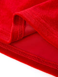 Christmas Red Velvet Girls Dress - 5
