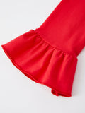 Christmas Red Girls Embroidered Pajamas - 3