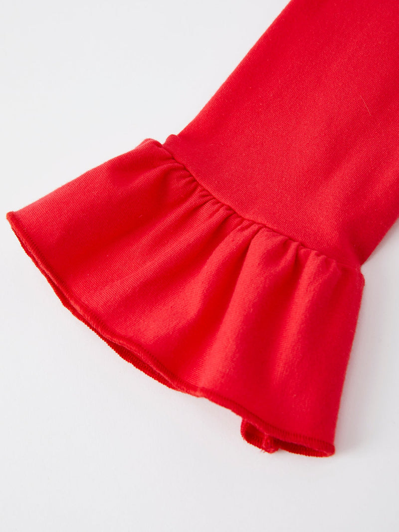 Christmas Red Girls Embroidered Pajamas - 3