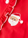 Christmas Red Girls Embroidered Pajamas - 5