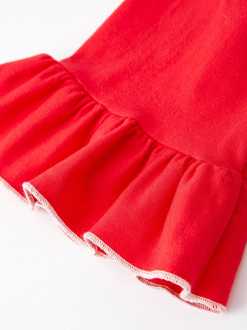 Christmas Red Girls Embroidered Pajamas - 6