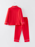 Christmas Red Boys Santa Claus Embroidered Pajamas - 2