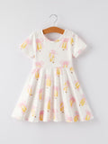 Back to School Bow Pencil Print Girls Dress - 1