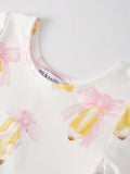 Back to School Bow Pencil Print Girls Dress - 3