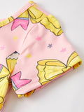 Back to School Yellow Bow Print Girls Dress - 9