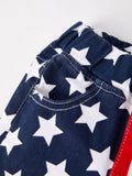 4th of july Patriotic Star Stripe Bow Flare Pants - 3
