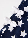 4th of july Patriotic Star Stripe Bow Flare Pants - 4