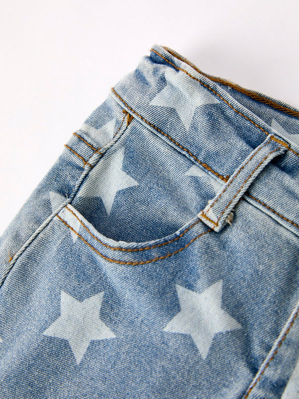 Patriotic Star Stripe Flare Jeans