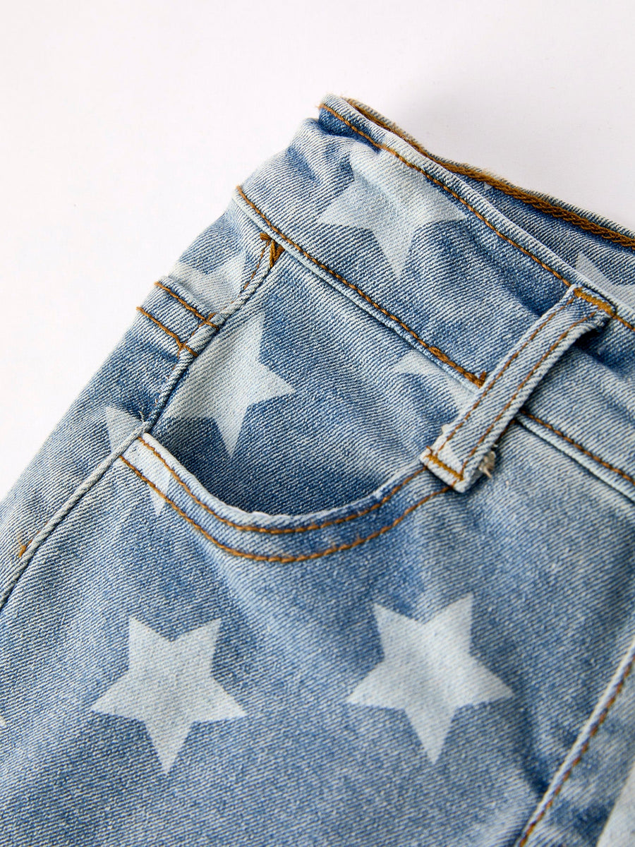 Patriotic Star Stripe Flare Jeans