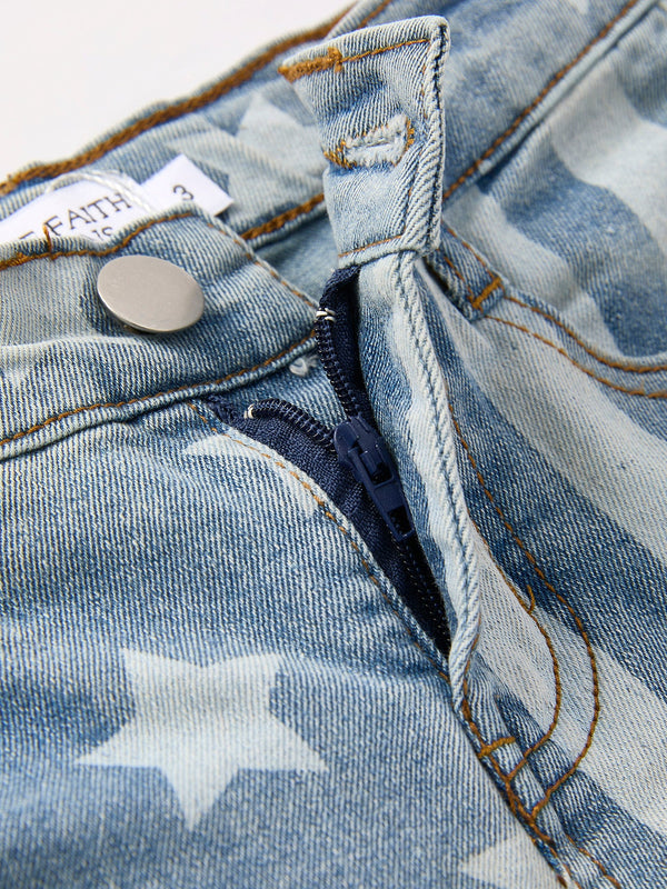 Patriotic Star Stripe Flare Jeans