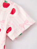 Back to School Apple Striped Sweet Girl Dress - 10