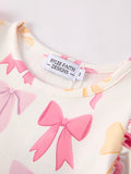 BACK TO SCHOOL Girl's Summer Bow Short Sleeve Shorts Set - 8