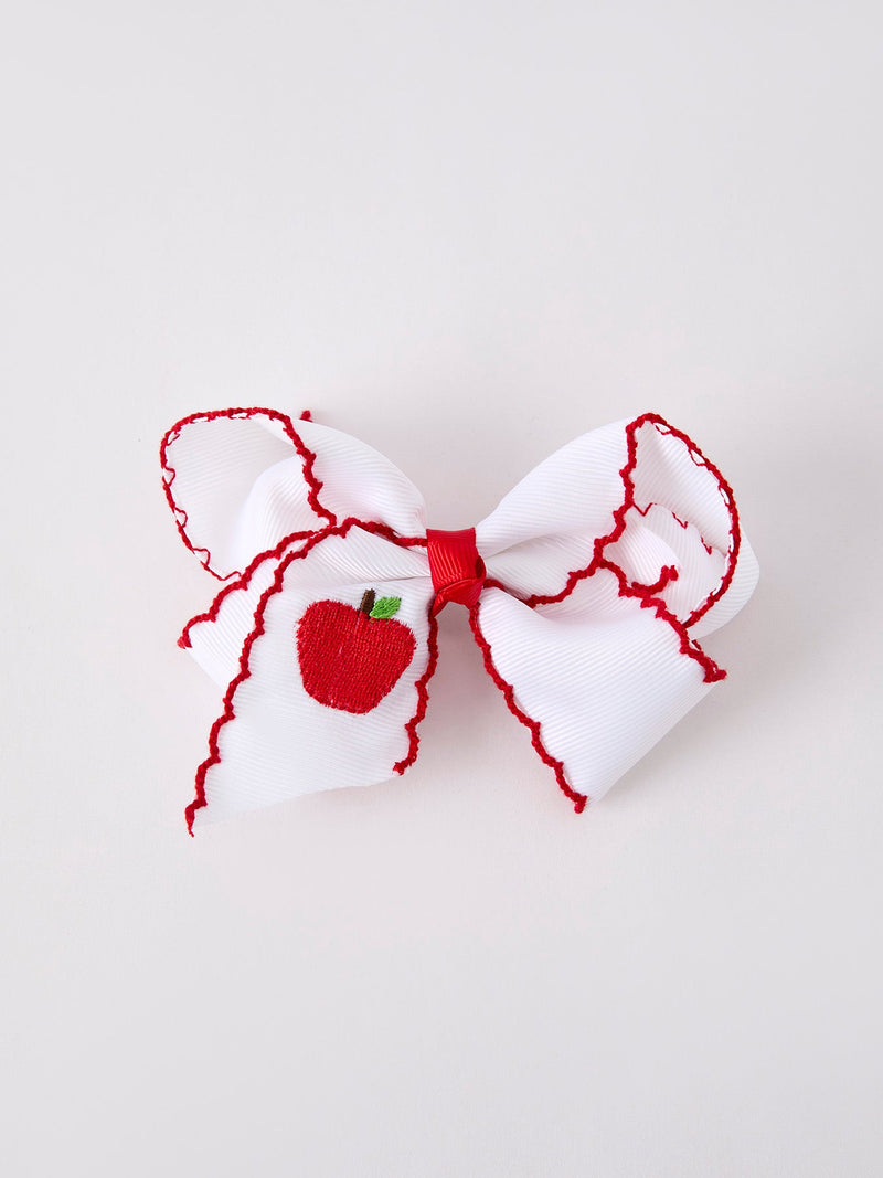 Back-to-school Apple Applique Girls Hairpin 4 Inches/6.25 inches - 4