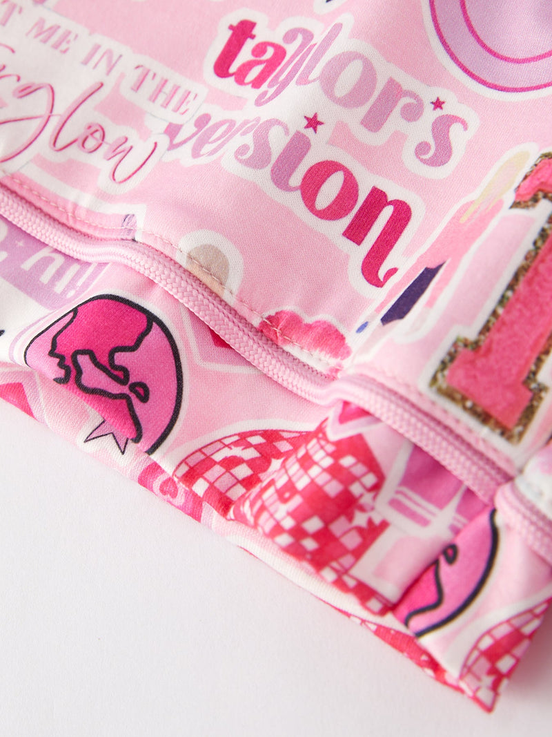 Pink TS Lapel Button Short Sleeve Shorts Pajama Set - 9