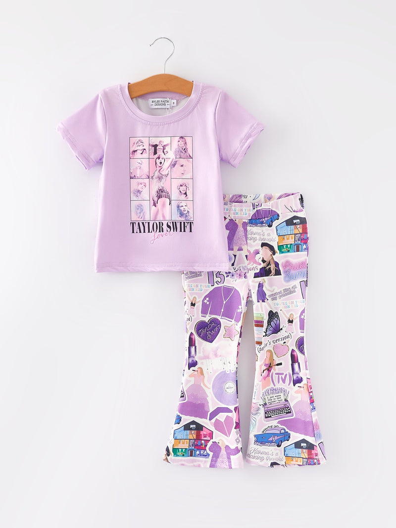 Spring and Summer TS Print Short Sleeve Pants Set - 1
