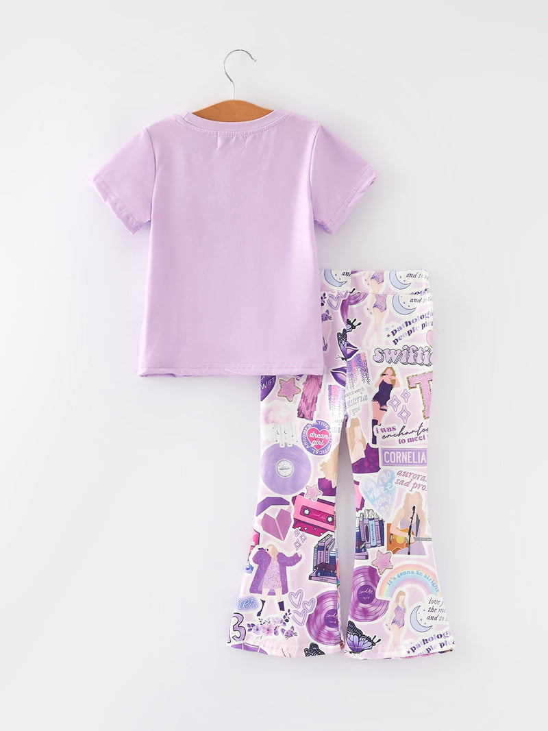 Spring and Summer TS Print Short Sleeve Pants Set - 2