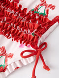 Strawberry  Cherry Girls One-piece Swimsuit - 4