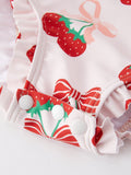 Strawberry  Cherry Girls One-piece Swimsuit - 5