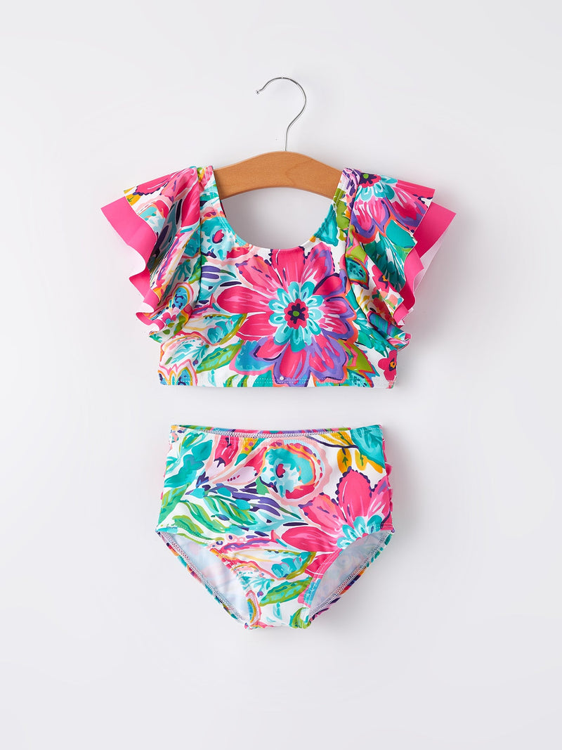 "Colorful Pattern" Girls' Boutique Swimsuit - 6