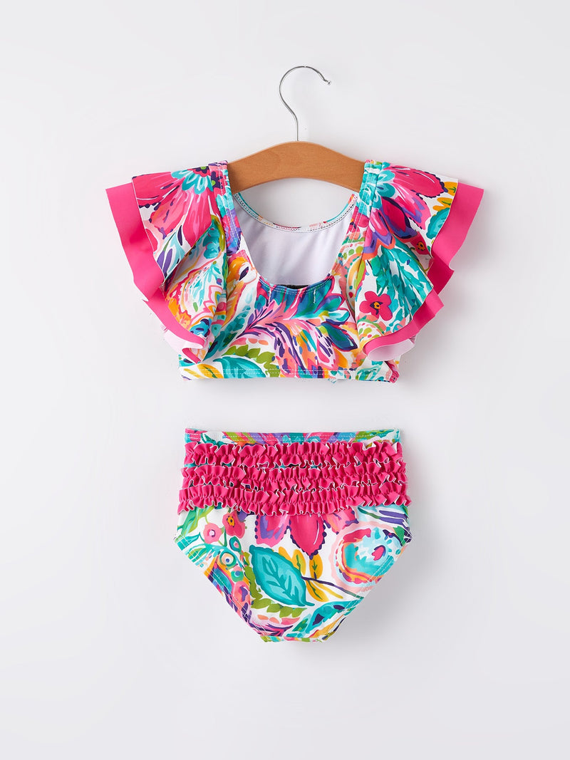 "Colorful Pattern" Girls' Boutique Swimsuit - 7