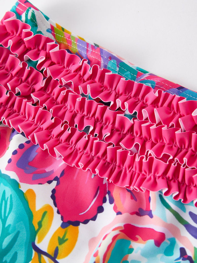 "Colorful Pattern" Girls' Boutique Swimsuit - 8