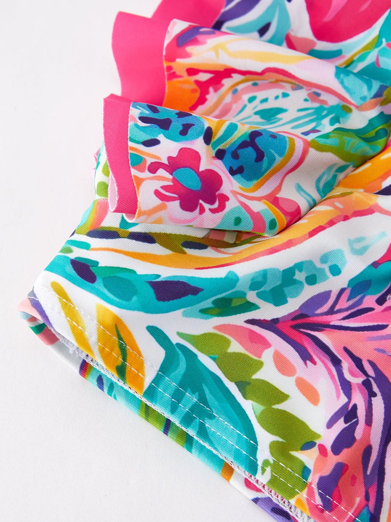 "Colorful Pattern" Girls' Boutique Swimsuit - 10
