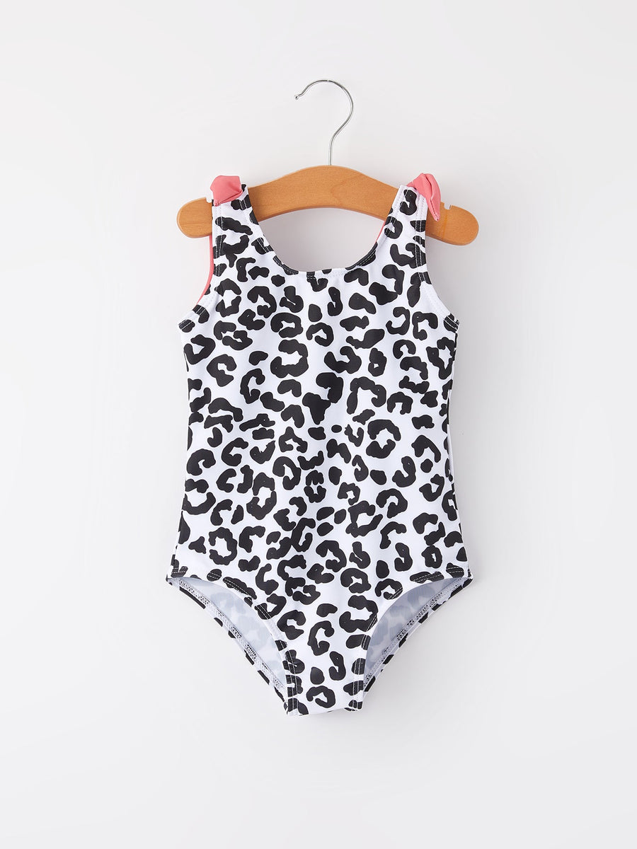 Leopard Floral Girls Swimsuit