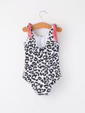 Leopard Floral Girls Swimsuit - 2