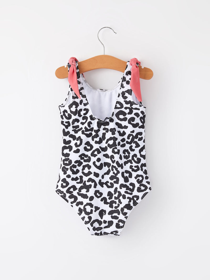 Leopard Floral Girls Swimsuit - 2